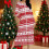 Women's Christmas Print Bathrobe with Pockets Red XL 2