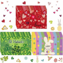 Juego de manteles individuales navideños de 12x18 pulgadas – 8 piezas, San Valentín y San Patricio