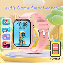 Montre connectée pour enfants avec lampe torche, appareil photo, jeux et podomètre