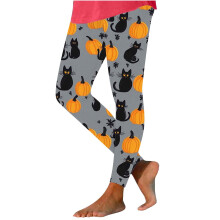Dámske jogové nohavice s tekvicou a netopierom na Halloween – elastické, mäkké kartáčované legíny na jogu a párty, S-2XL, kompatibilné s