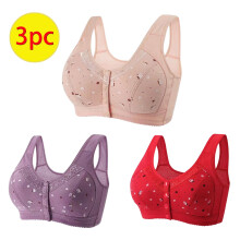 3PC2025Reggiseno con bottoni frontali – Coppe morbide, reggiseno per tutti i giorni e per dormire, reggiseno sportivo con chiusura frontale per