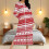 Women's Christmas Print Bathrobe with Pockets Red XL 4