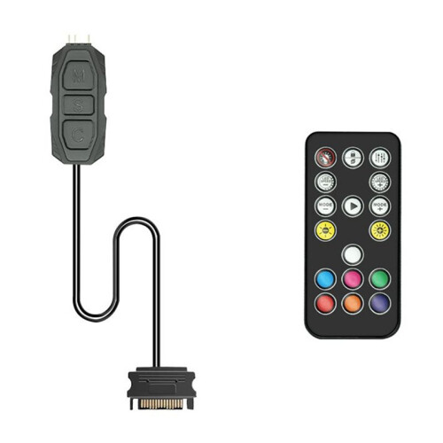 Controller ARGB 5V 3pin per Alimentazione  Controller RGB Hub 3PIN per Ventola CPU Case Computer LED Luce Radiatore Nero