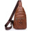 Bolsa transversal de couro marrom grande 1