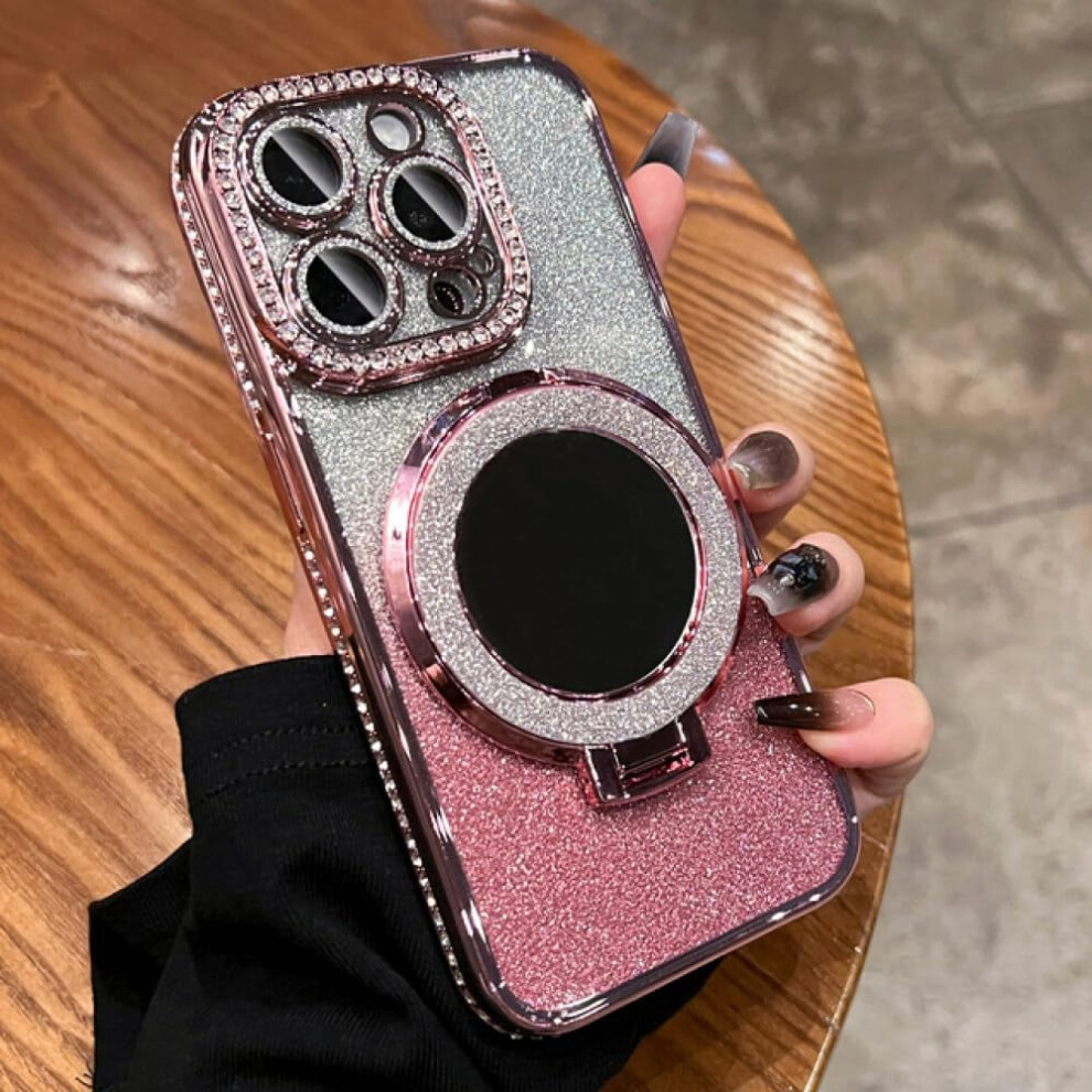 Glitter Diamond Makeup Mirror Phone Case For Iphone Purple 9329345552601