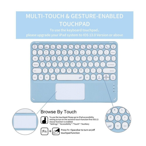 Étui clavier rétro avec pavé tactile pour iPad 9,7 pouces 2