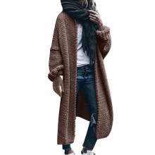 Effenkleurige vesten voor dames 2025 Losgebreide trui Oversized gebreide kleding Koffie