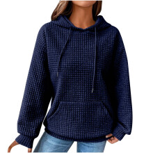 Admvng-hettegensere for kvinner, casual langermede genserer, rund hals, ensfargede topper, størrelser S-2XL