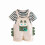 Completo due pezzi in cotone per bambini piccoli, composto da top a righe bianche e 1