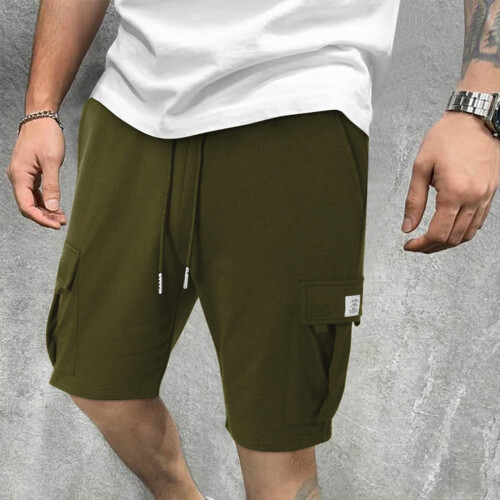 Ανδρικό Σορτς, Casual, Μονόχρωμο, Παντελόνι, Αθλητικό, Σορτς Γυμναστικής με Τσέπη, 2