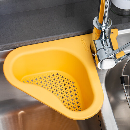 Kitchen Sink Drain Basket Hanging Rack Yellow 1 Piece 1