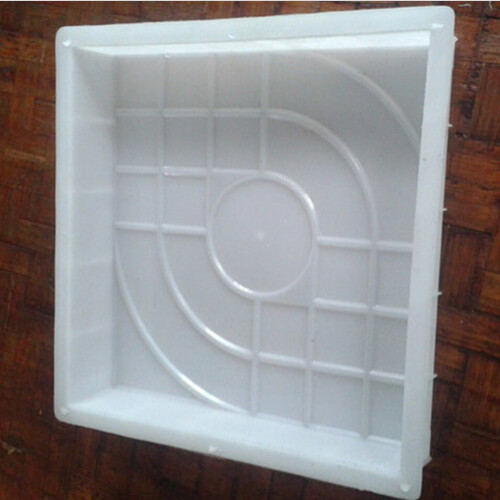 Concrete square mold for garden path making, 2 pcs, white 1
