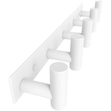Perchero de pared blanco en forma de T con 5 ganchos