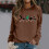 Damen-Weihnachts-Sweatshirt mit Katzenprint, langärmelig 2