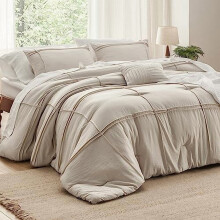 Komplet pościeli Beige Queen – 4 elementy, alternatywa puchowa,