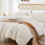 Kingsize Beige Sengetæppesæt 3 stk. Boho Letvægts 3