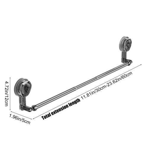 Raic Tuáille Cupán Súchán Inleathnaithe 30-60cm Liath Glan 1 Phacáiste 2