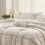 Beige Boho Comforter Set 4-Piece Grid Pleat 3