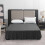 Saia de cama preta tamanho queen com cantos franzidos e fenda, 45 cm (18 polegadas) 5