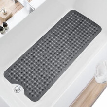 Badekardusjmatte sklisikker 40 x 16 tommer klar svart