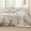 Beige Boho Comforter Set 4-Piece Grid Pleat 2