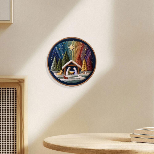 Κιτ κεντήματος DIY για ενήλικες με θέμα τη γέννηση 1 σετ 2