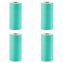 4 Rolls Disposable Cleaning Cloths (200 pcs), Quick-Dry Kitchen Wipes for Dishes, Countertops, Bathroom & Car – Multi-Purpose Rags