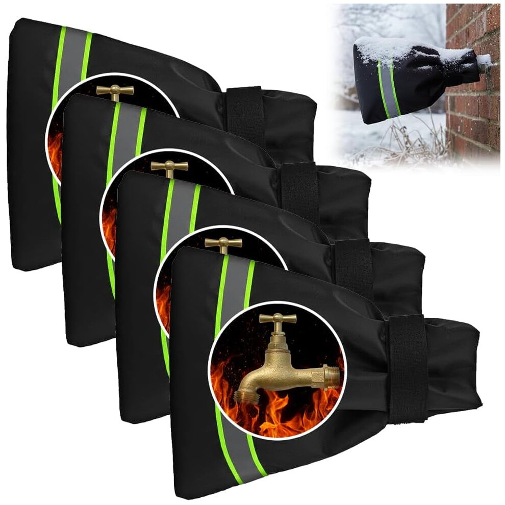 2026 New Insulated Outdoor Faucet Covers (4Pc), Waterproof Freeze Protection For Hose Bibs, Compatible With Standard Spigots 9773935219731