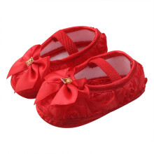 Baby Girls Mary Jane Flats with Bowknot Flowers Soft Newborn Infant First Walkers Crib Shoes Wedding Party Christmas Dress Shoes