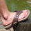 Men's summer beach flip flops brown size 11 6