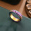Fidget-ring i rustfrit stål med måne- og stjernedesign, størrelse 6 4
