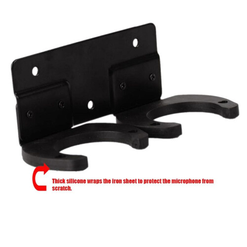 Universal Wireless Microphone Hook Holder Stands Wall Hanger Rack Clip Clamp Brackets Wall Mounted 1