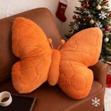 Coussin décoratif papillon – Coussin en polyester orange