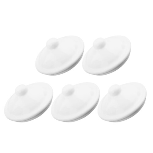 5er-Pack weiße Emaille-Teebecherdeckel, universell passend
