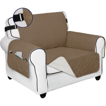 Housse de canapé réversible et imperméable, coloris camel/ivoire