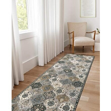 Tapis de couloir marocain 76 cm x 244 cm, en fausse laine ultra-fine