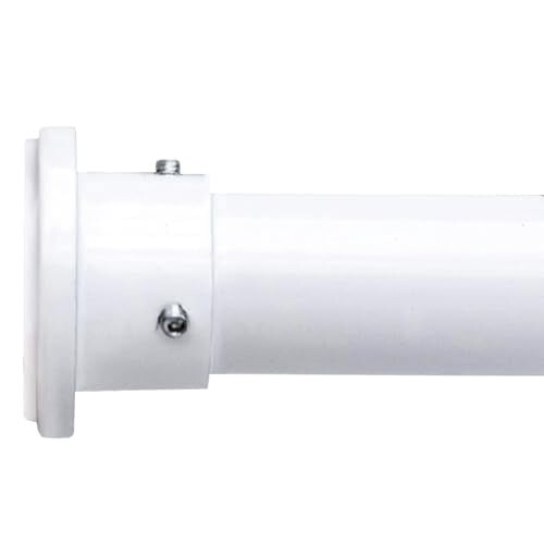Vit justerbar gardinstång med spänning 122-138 cm