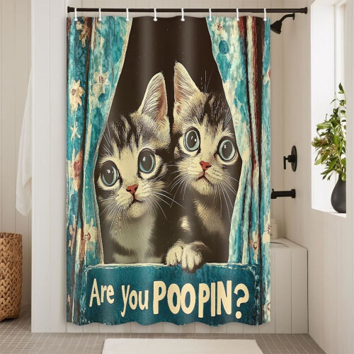 Polyester Shower Curtain with Grommets – Waterproof, 2