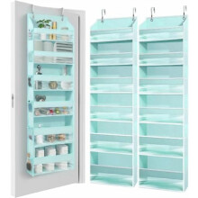 Organisateur de chaussures Ă suspendre Ă la porte avec 6 poches avant + 12 poches en filet