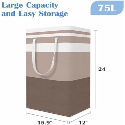 Coș de rufe pliabil, impermeabil, 75 l, set de 3 1
