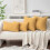 Conjunto de 2 capas de almofada Spring, 40x40 cm, chenille bege e amarelo, decoração macia e sólida para sofá – compatíveis com enchimentos 4