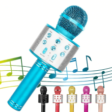 Wireless Bluetooth Karaoke Mic for Kids Blue 5-in-1