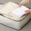 Folding Plastic Under-Bed Storage Box – Odorless, Moistureproof, for Pillows/Coats/Blankets, White Translucent 2