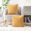 Conjunto de 2 capas de almofada Spring, 40x40 cm, chenille bege e amarelo, decoração macia e sólida para sofá – compatíveis com enchimentos 5