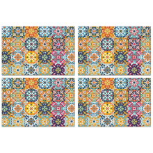 Set di 4 tovagliette in misto lino stile boho, 30x45 cm.