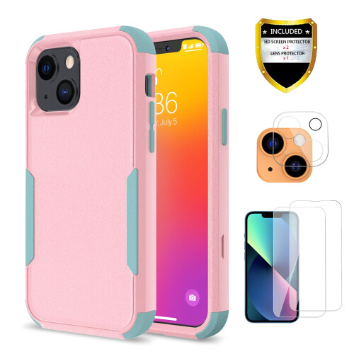 Ανθεκτική θήκη 3 σε 1 για iPhone13 με προστατευτικό οθόνης και φακού