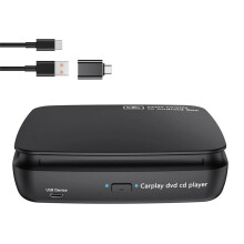 Reproductor de CD y DVD para Coche Reproductor de CD Portátil Reproductor de Música Carplay AI Box para Adaptador CarPlay con Cable A Inalámbrico y