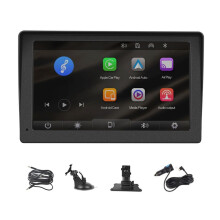 Draagbare Autoradio met Draadloze CarPlay Android Auto, 7 Inch Autoradio met Handsfree/Mirror Link/Navigatie/AUX