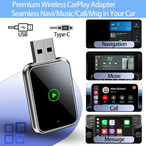 Wireless CarPlay Adapter for , Upgrade Wired to  CarPlay Wireless Adapter, Fast Stable Connection Plug& 1