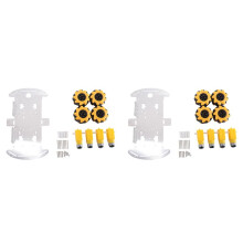 2X Kit de Voiture Robot Intelligent à Quatre Roues Mecanum Wheel Châssis de Voiture en Alliage D'Aluminium Monocouche Kit de Montage Bricolage